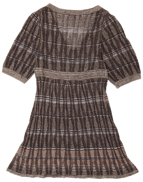 Oasis Womens Short Sleeves Jumper Dress UK 10 Small Grey Viscose