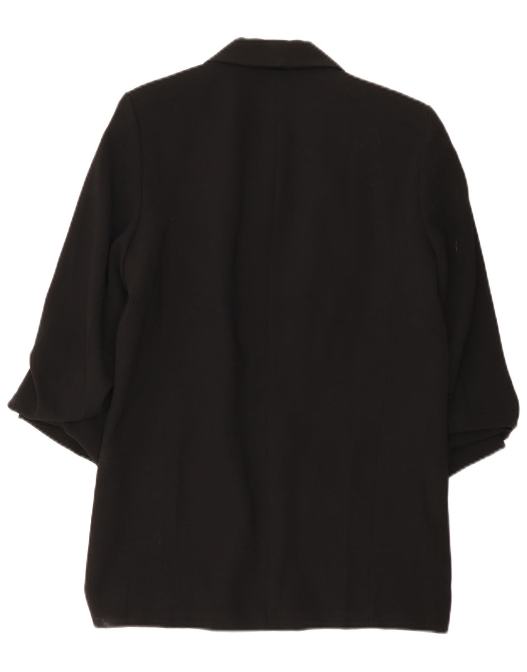 Zara Womens 3/4 Sleeve Open Blazer Jacket UK 14 Medium Black