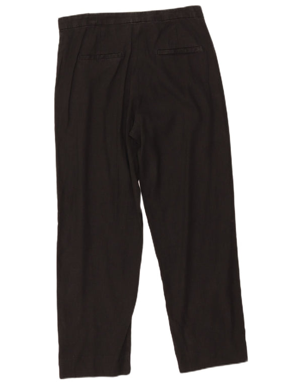 Massimo Dutti Womens Chino Trousers EU 38 Small W28 L25 Black Linen