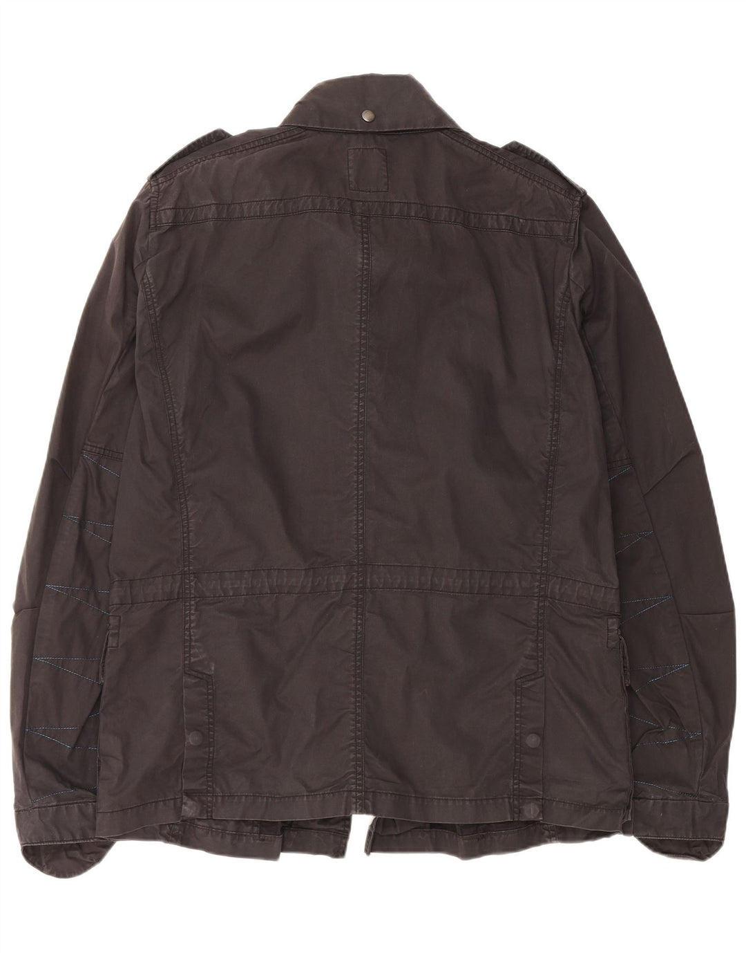 DIESEL Mens Military Jacket UK 44 2XL Black Cotton