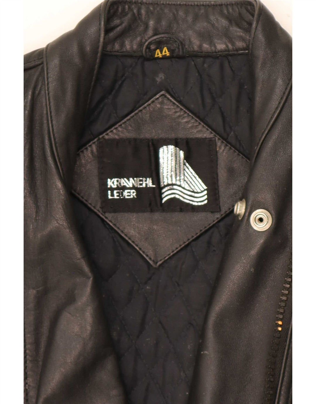 Krawehl Womens Leather Biker Jacket IT 44 Medium Black
