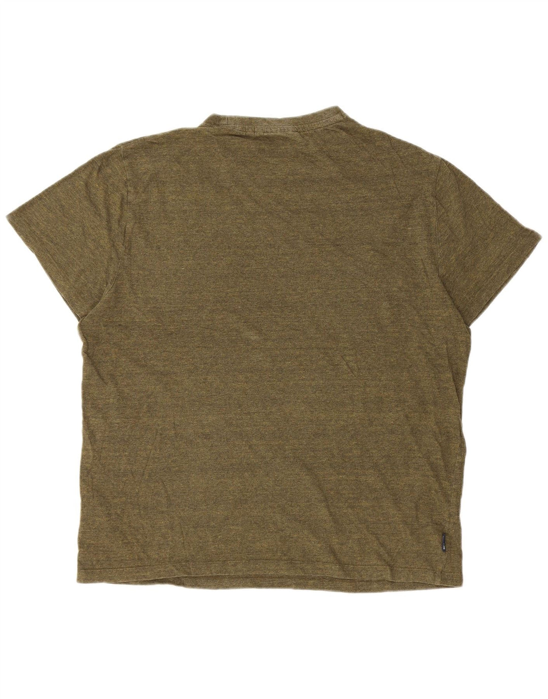 Superdry Mens T-Shirt Top 2XL Khaki Striped Cotton