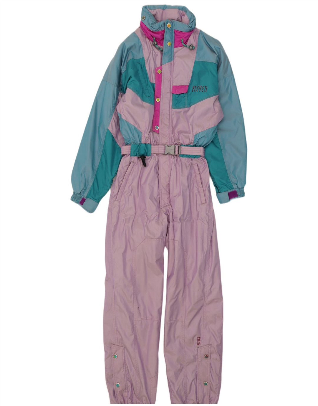 Vintage Womens Ski Jumpsuit EU 38 Medium Multicoloured Colourblock