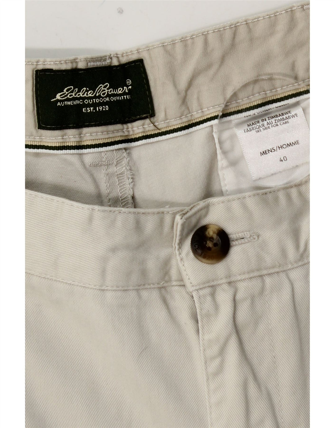 EDDIE BAUER Mens Pegged Chino Shorts W40 XL  White Cotton