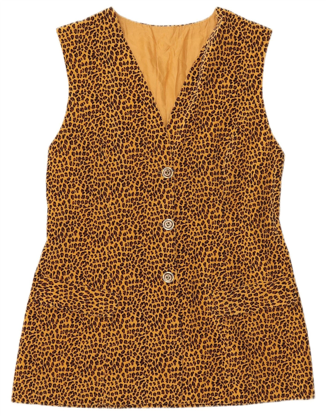 Vintage Womens 3 Button Blazer Jacket UK 8 Small Brown Animal Print
