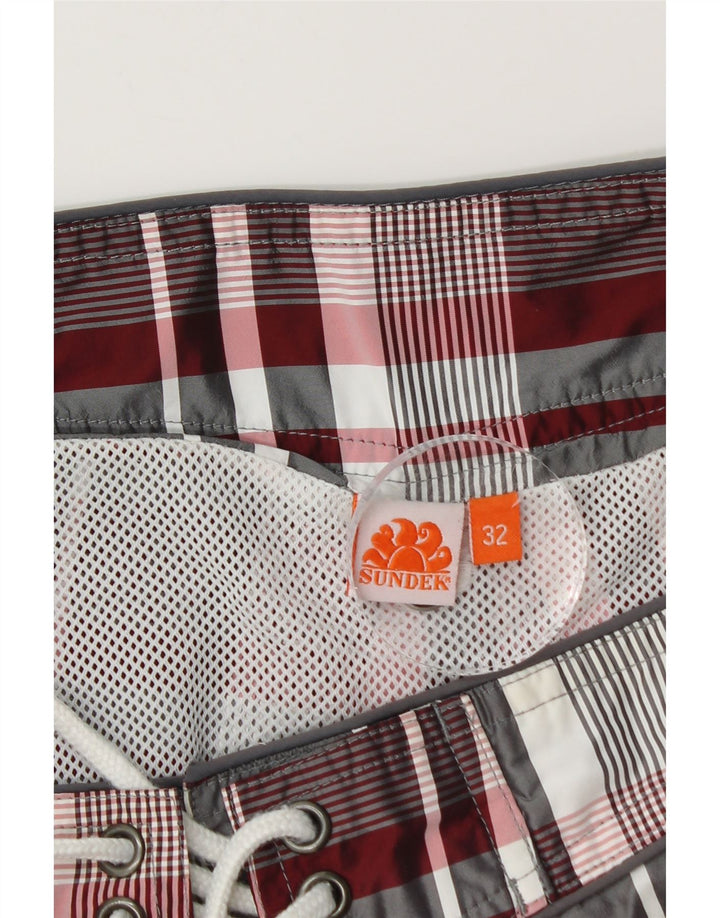 Sundek Mens Swimming Shorts Medium Multicoloured Check