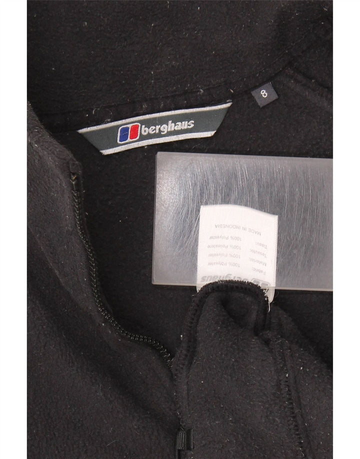 BERGHAUS Womens Oversized Fleece Jacket UK 8 Small  Black Polyester