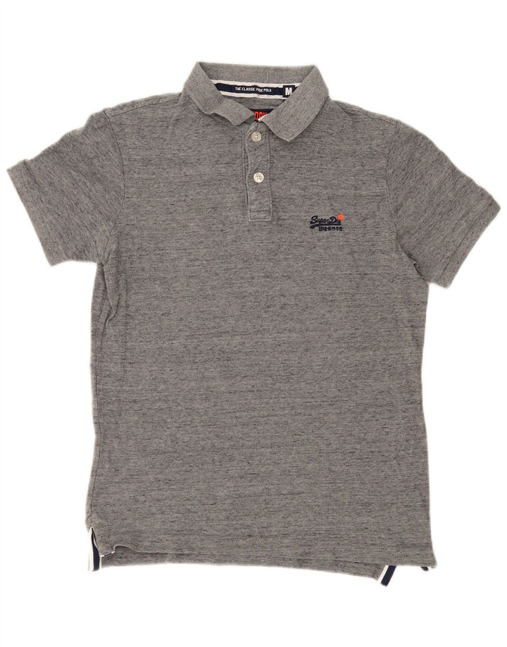 Superdry Mens Polo Shirt Medium Grey Flecked