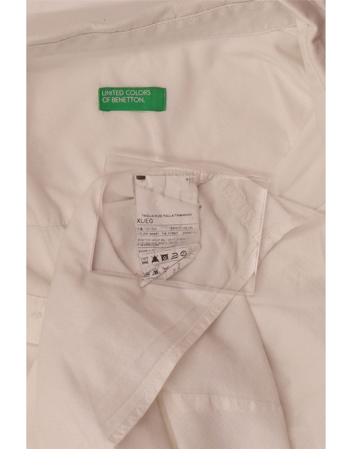 BENETTON Mens Shirt XL White Cotton