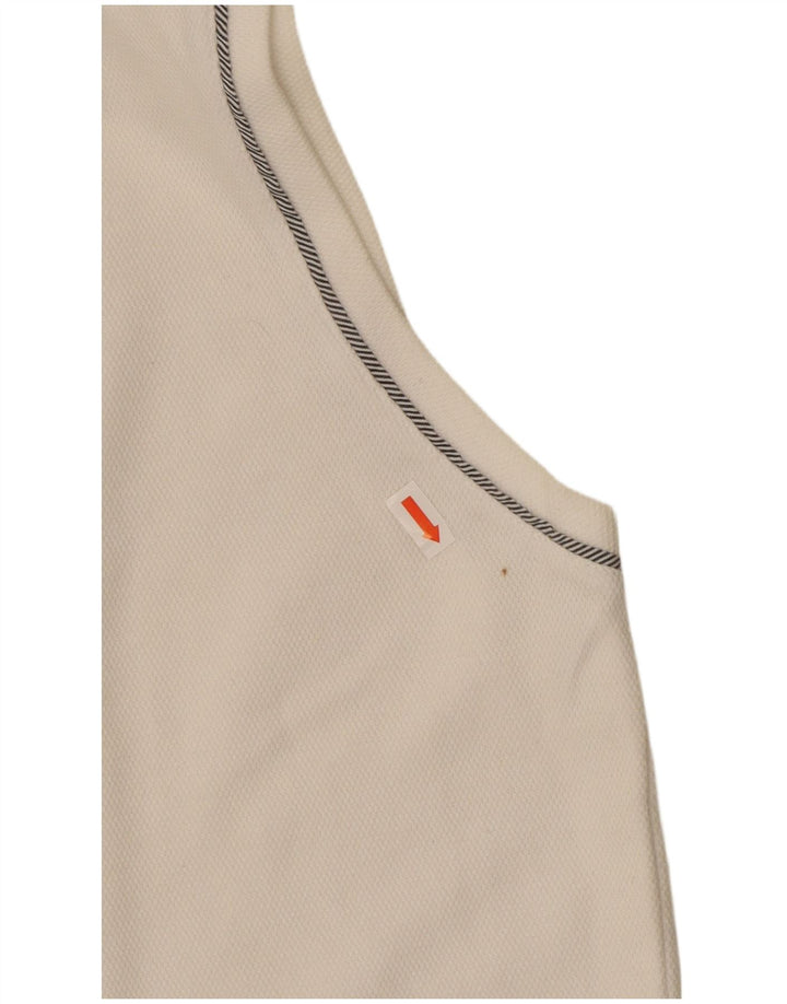 IZOD Womens Sleeveless Polo Shirt UK 14 Large White Cotton