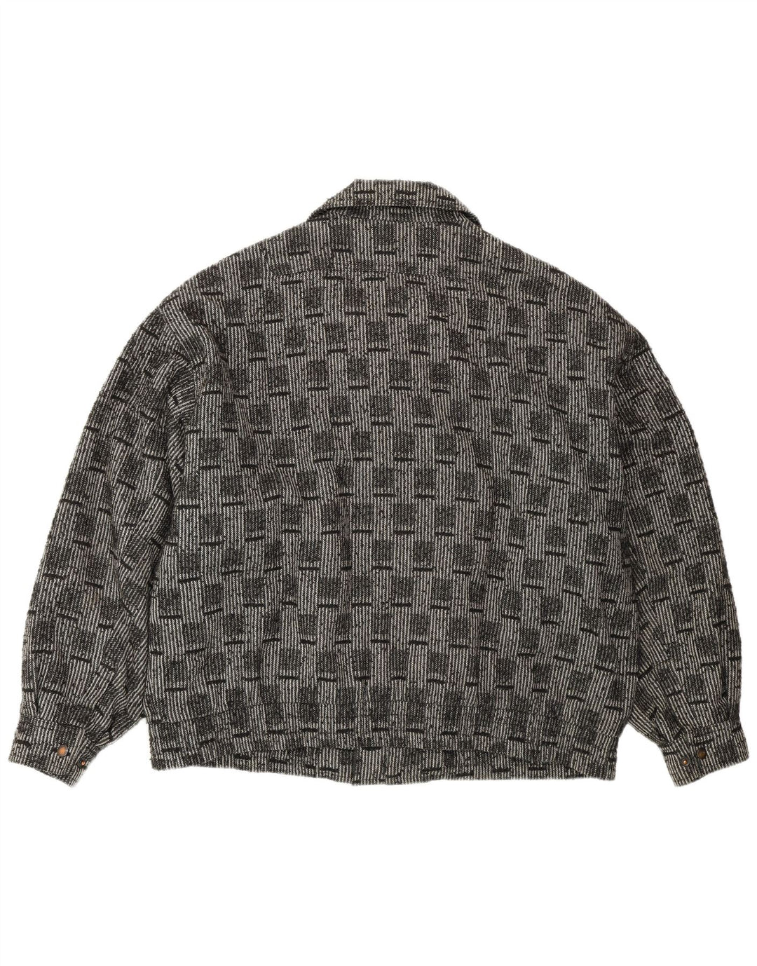 VINTAGE Mens Bomber Jacket IT 52 XL Grey Check Wool