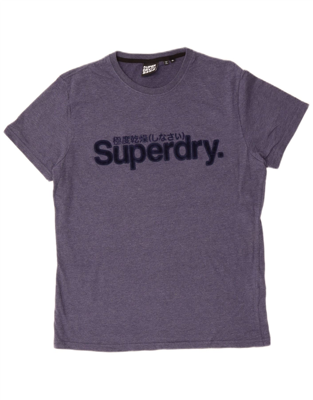 SUPERDRY Mens Graphic T-Shirt Top XL Blue Cotton