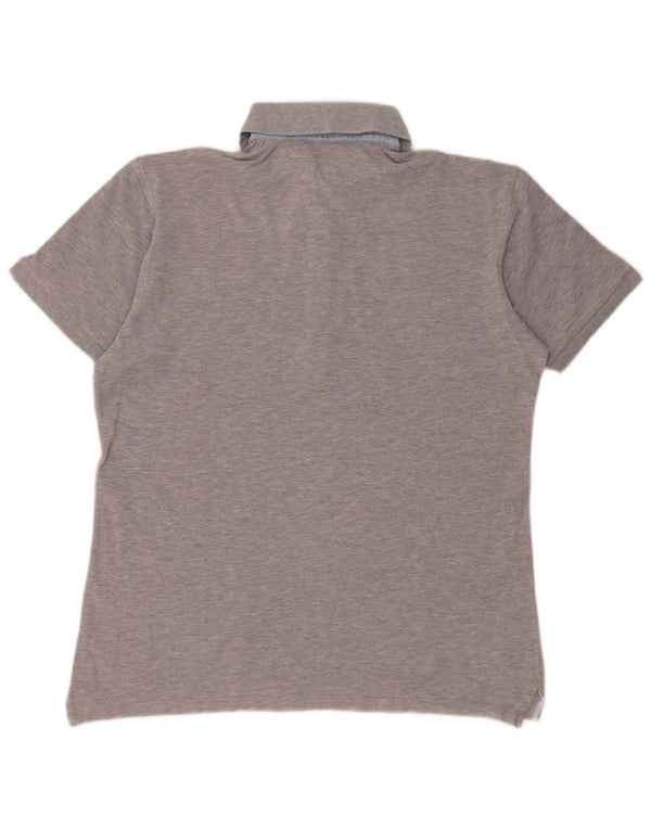 Fay Mens Polo Shirt IT 48 Medium Grey Cotton