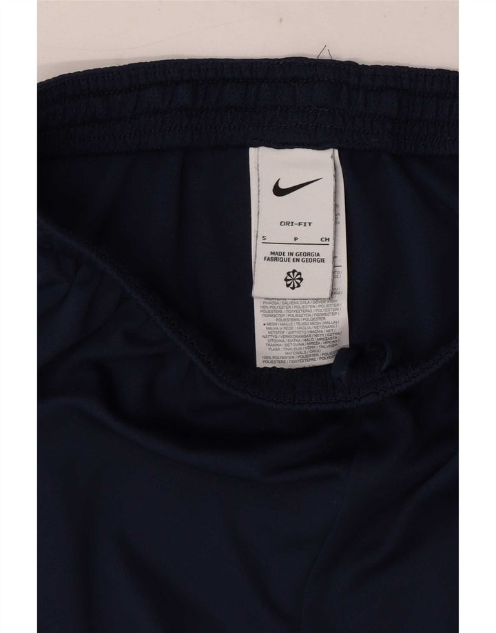 Nike Mens Dri Fit Tracksuit Trousers Small Navy Blue Colourblock Polyester