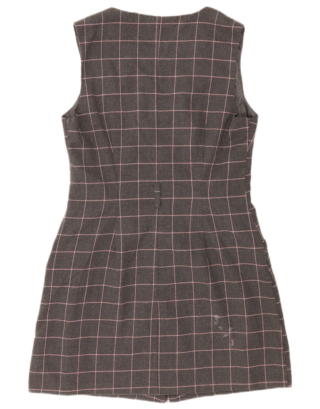 Oasis Womens Sleeveless Sheath Dress UK 14 Medium Grey Check Polyester