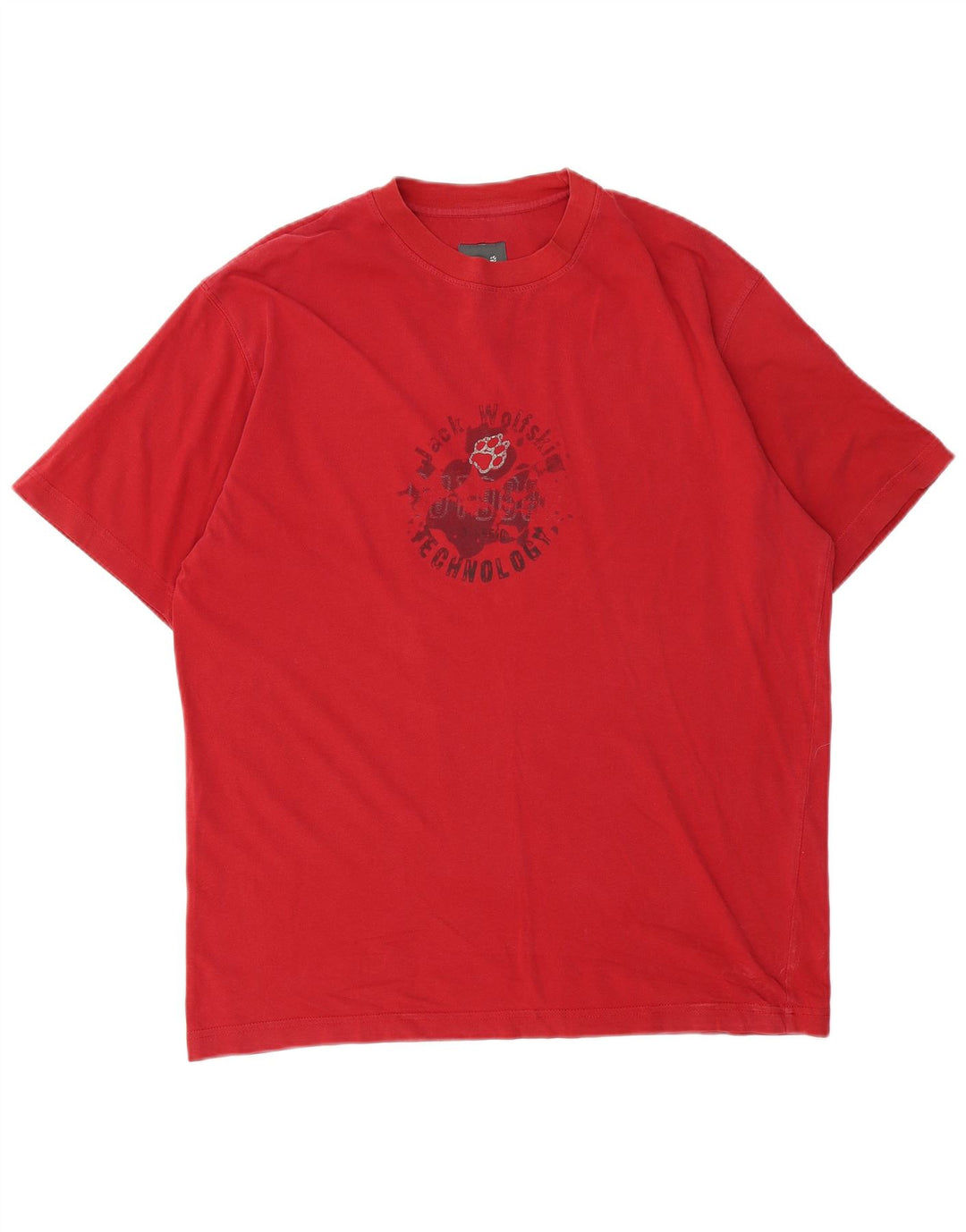 Jack Wolfskin Mens Graphic T-Shirt Top Large Red Cotton