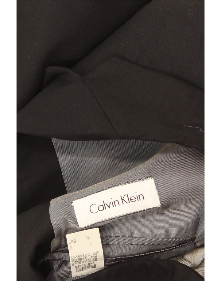 Calvin Klein Mens 3 Button Blazer Jacket UK 38 Medium Black Wool