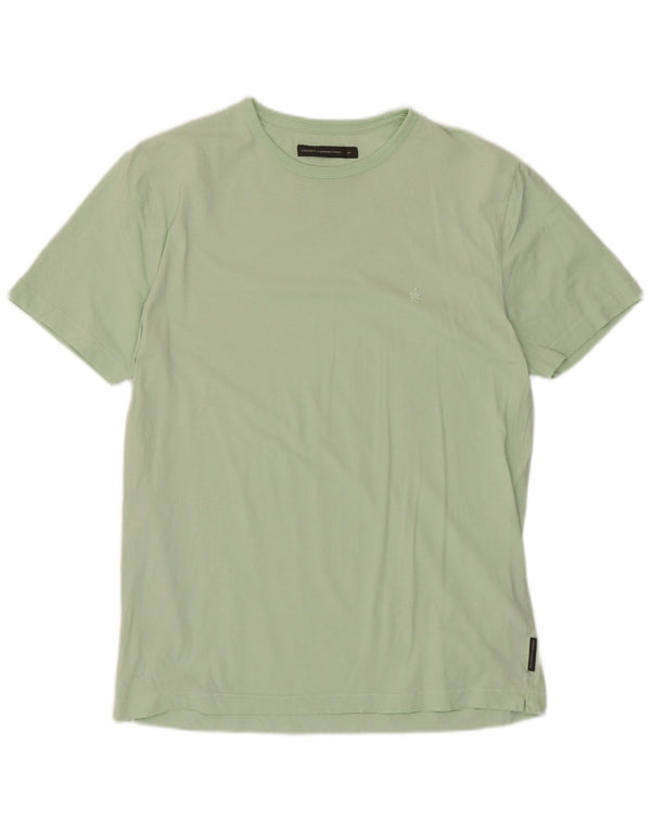 French Connection Mens T-Shirt Top Medium Green Cotton