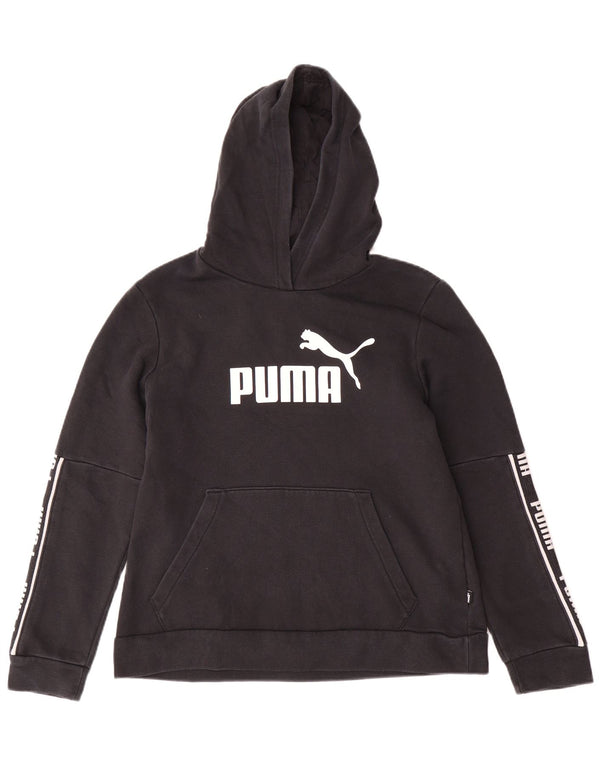 PUMA Womens Graphic Hoodie Jumper UK 18 XL Black Cotton