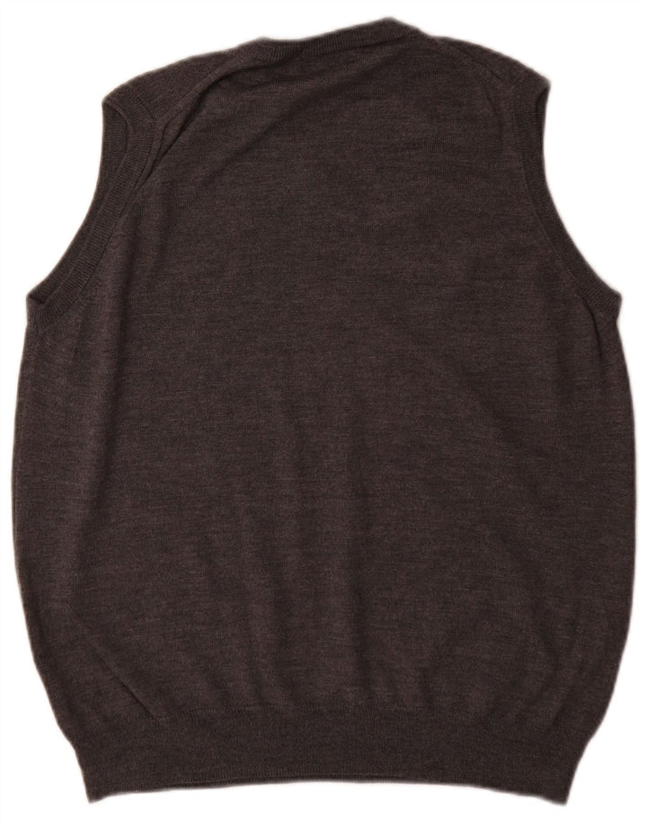 Marks & Spencer Mens Vest Tank Top Medium Grey Merino Wool