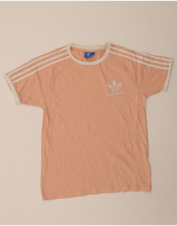 Adidas Womens T-Shirt Top UK 14 Medium Pink Cotton