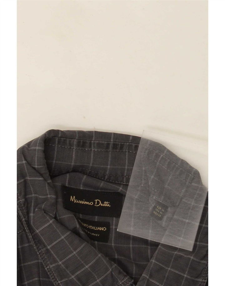 Massimo Dutti Mens Shirt XL Grey Check