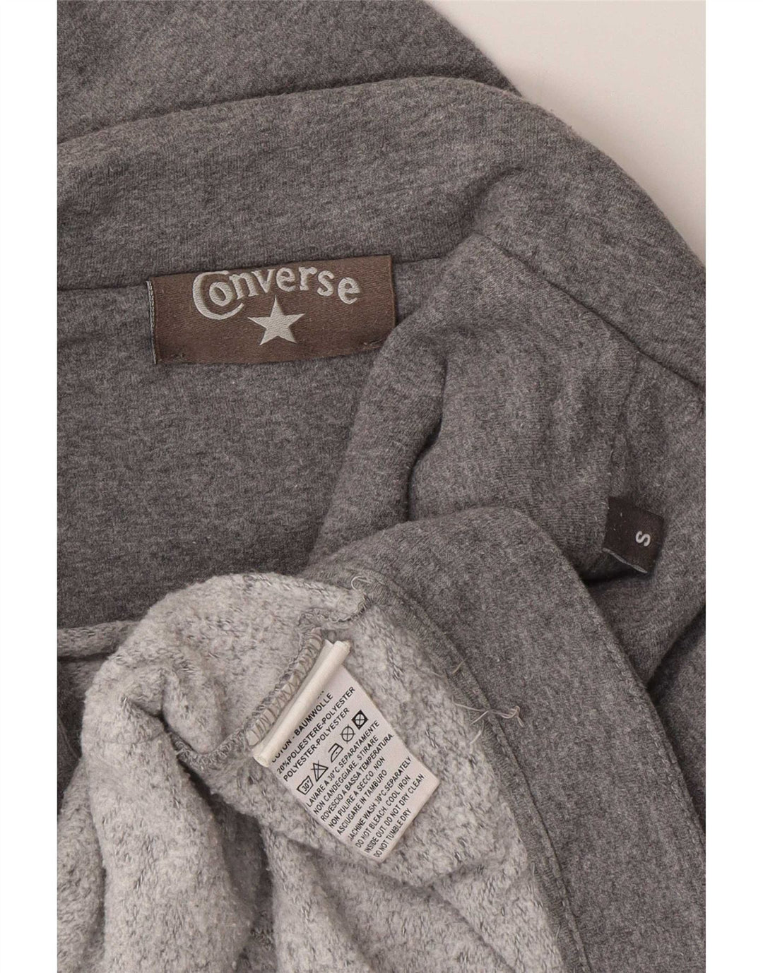 Converse Womens 1 Button Blazer Jacket UK 10 Small Grey Flecked Cotton