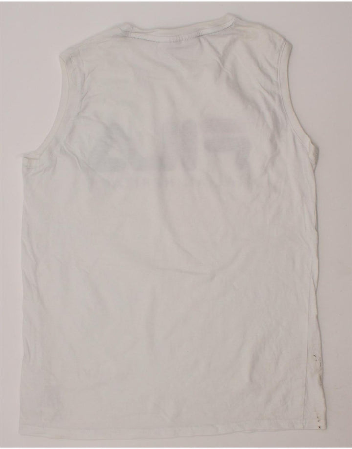 FILA Boys Graphic Vest Top 13-14 Years White Cotton Vintage Fila and Second-Hand Fila from Messina Hembry 