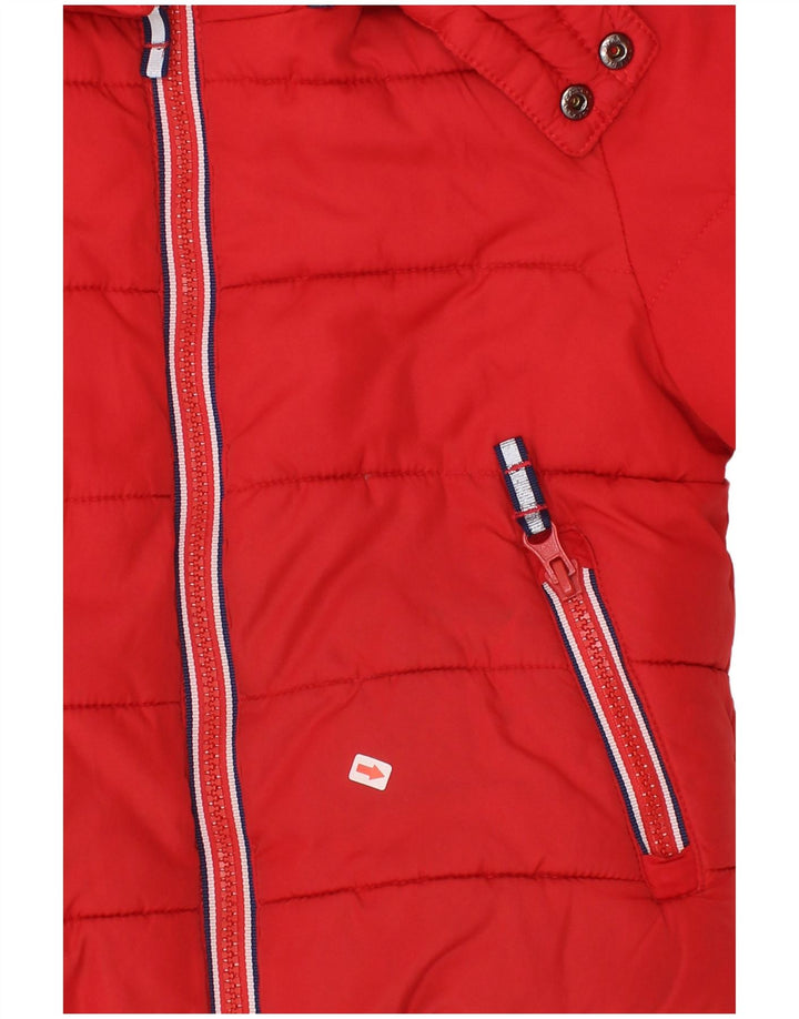 Boden Boys Hooded Padded Jacket 3-4 Years Red Polyester