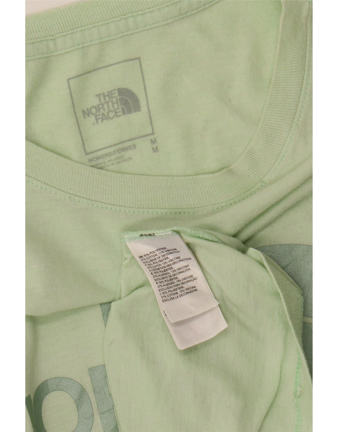 THE NORTH FACE Womens Graphic T-Shirt Top UK 14 Medium Green Polyester