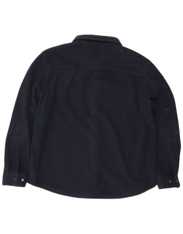 Marks & Spencer Mens Fleece Shirt XL Navy Blue Polyester