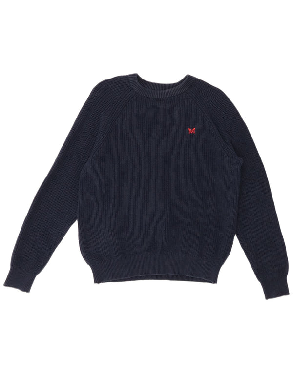 CREW CLOTHING Womens Boat Neck Jumper Sweater UK 14 Medium Navy Blue