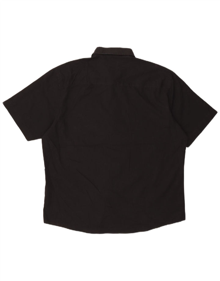 Pierre Cardin Mens Short Sleeve Regular Fit Shirt 3XL Black Polyester