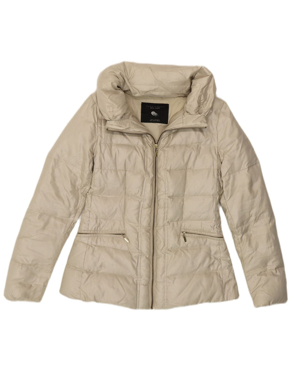 ZARA Womens Padded Jacket UK 10 Small Off White Polyester