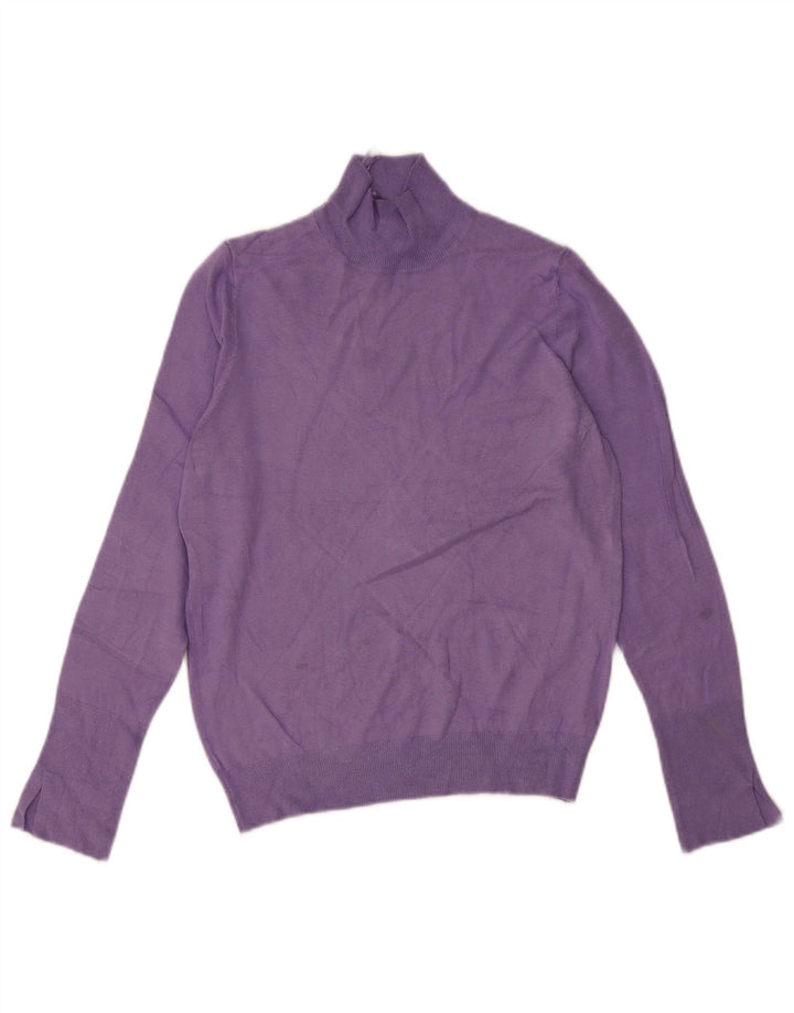 Zara Womens Turtle Neck Jumper Sweater UK 12 Medium Purple