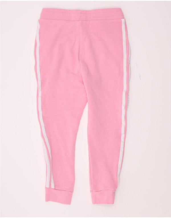Adidas Girls Tracksuit Trousers Joggers 5-6 Years Pink Cotton