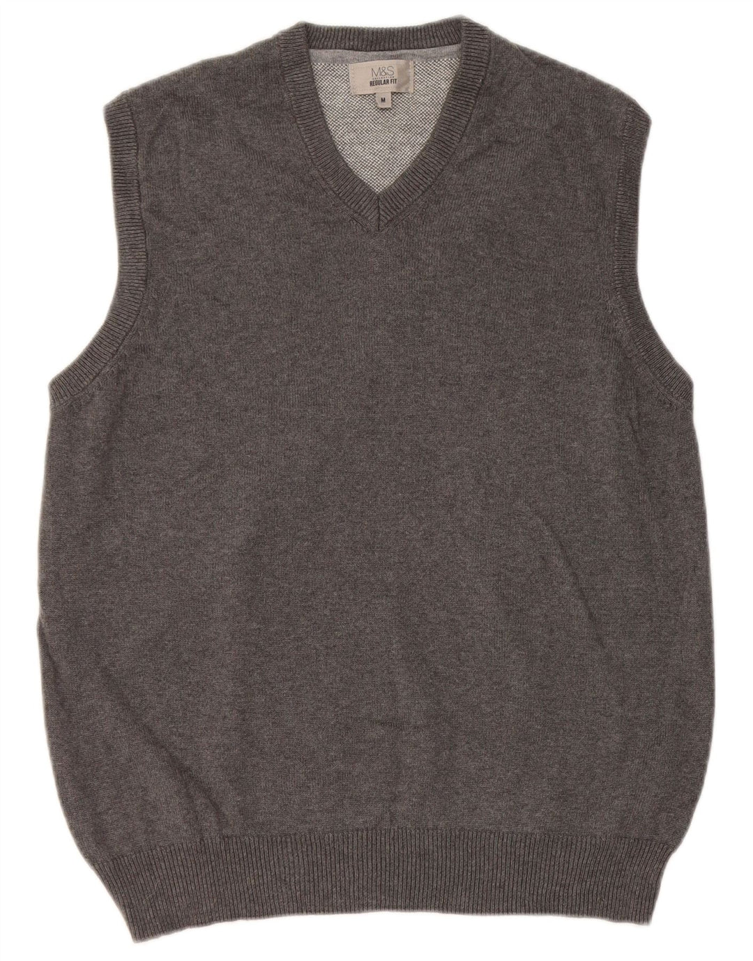 Marks & Spencer Mens Regular Fit Vest Tank Top Medium Grey Cotton