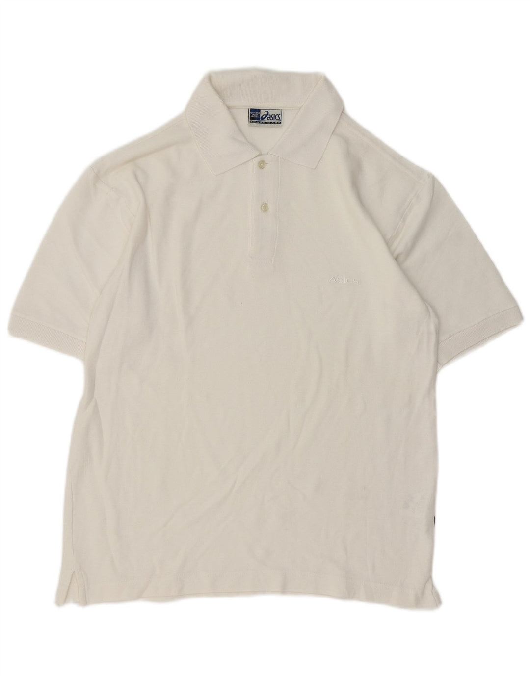 Asics Mens Polo Shirt Small White Cotton