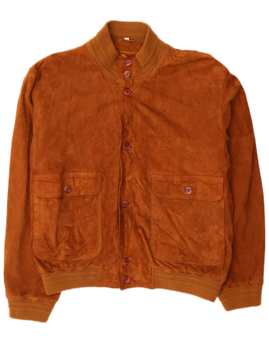 Vintage Mens Suede Bomber Jacket IT 56 3XL Brown Leather