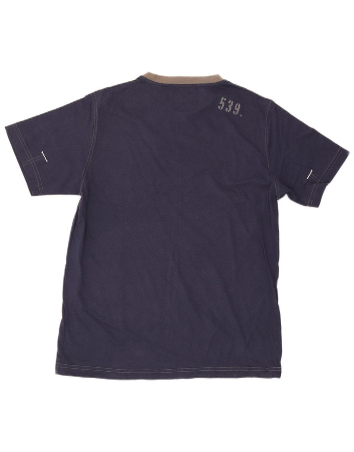 Marlboro Classics Mens Graphic T-Shirt Top Medium Navy Blue Cotton