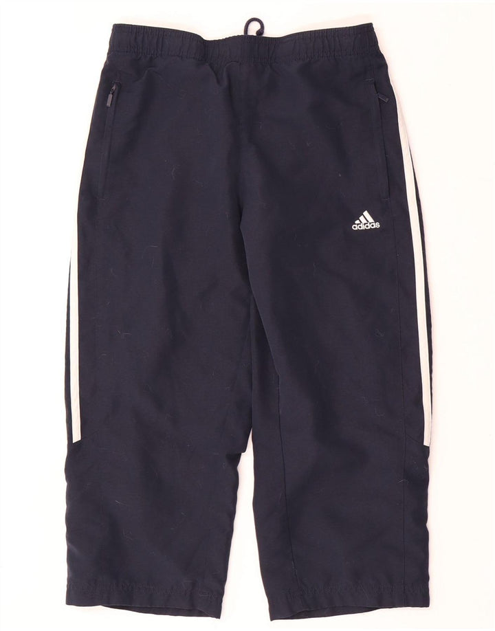 Adidas Womens Capri Tracksuit Trousers UK 10 Small Navy Blue Polyester
