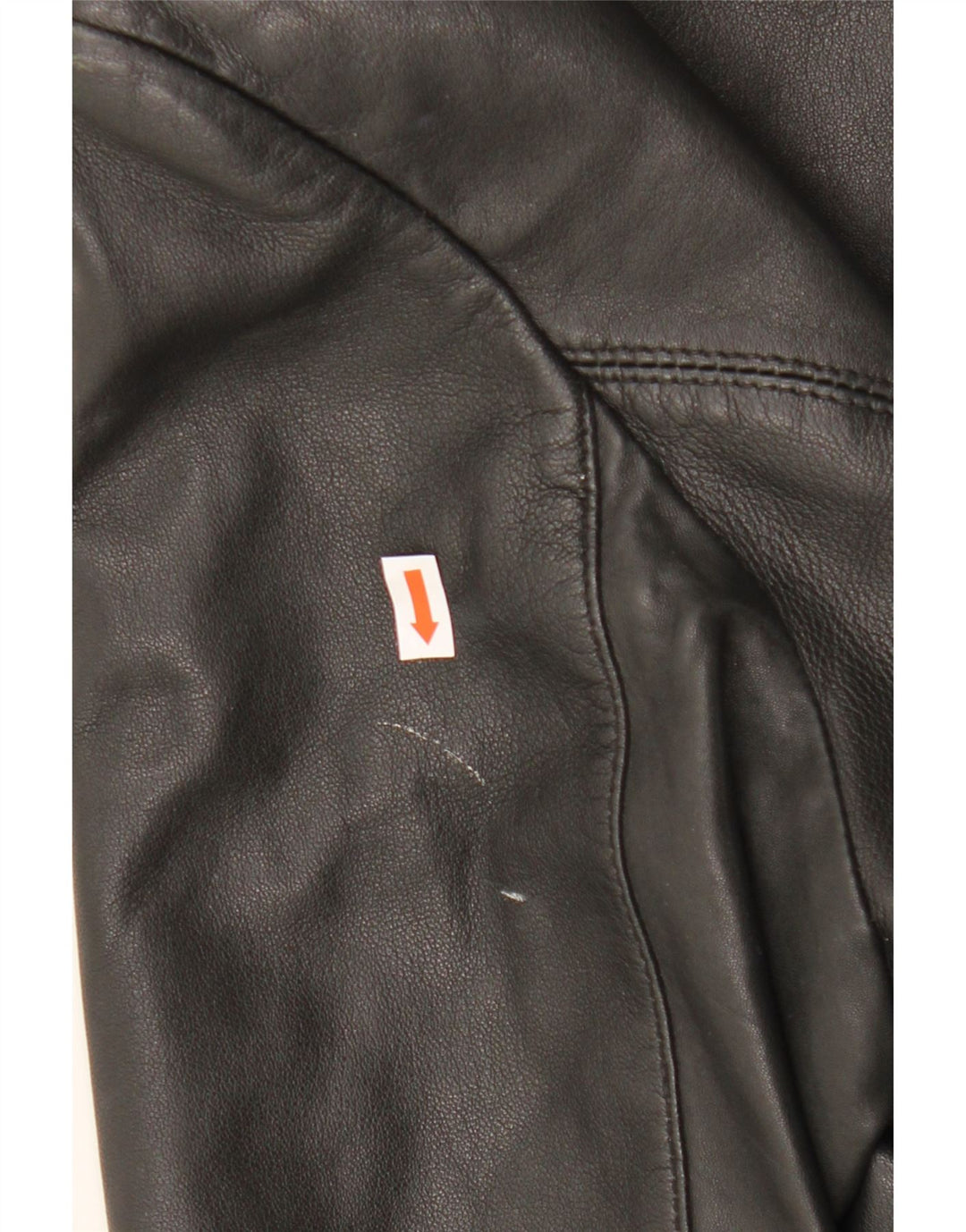 Vintage Womens 3 Button Leather Blazer Jacket UK 14 Large Black Leather