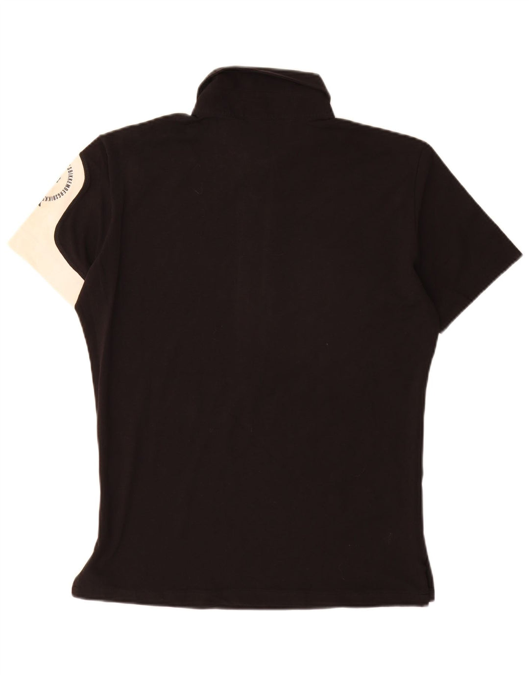 BIKKEMBERGS Mens Polo Shirt Medium Black Colourblock Cotton