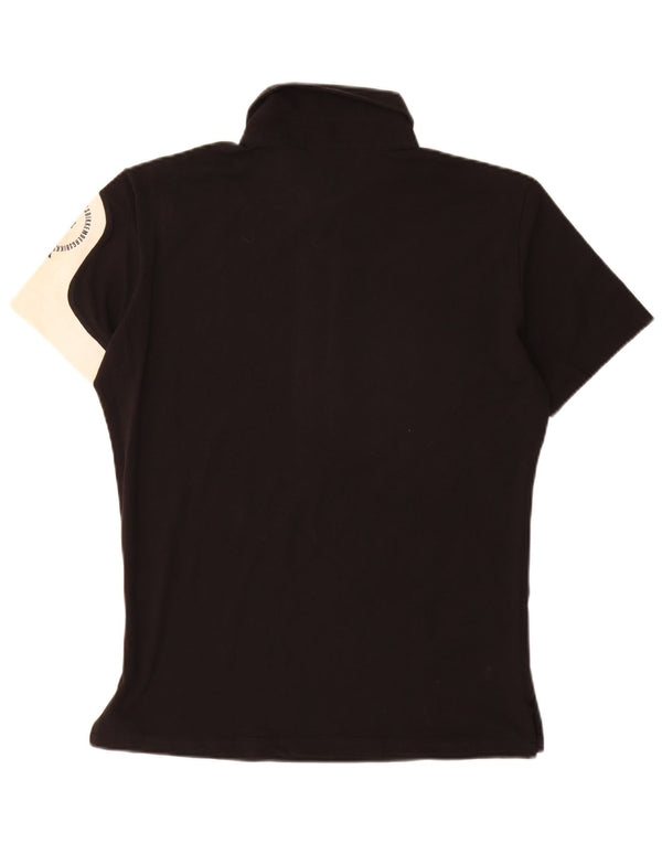 BIKKEMBERGS Mens Polo Shirt Medium Black Colourblock Cotton