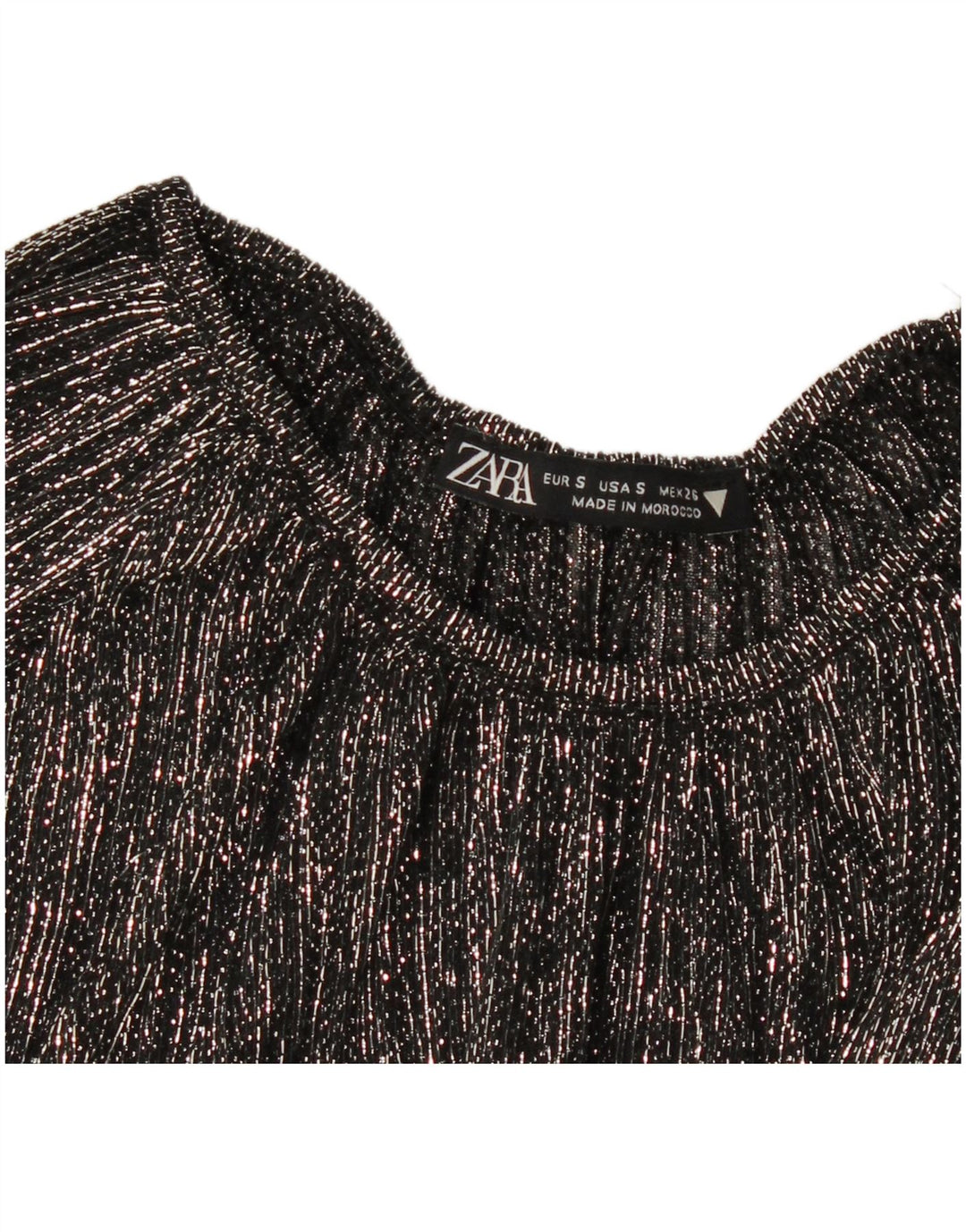 ZARA Womens Oversized Long Sleeve Blouse Top UK 10 Small Black Striped