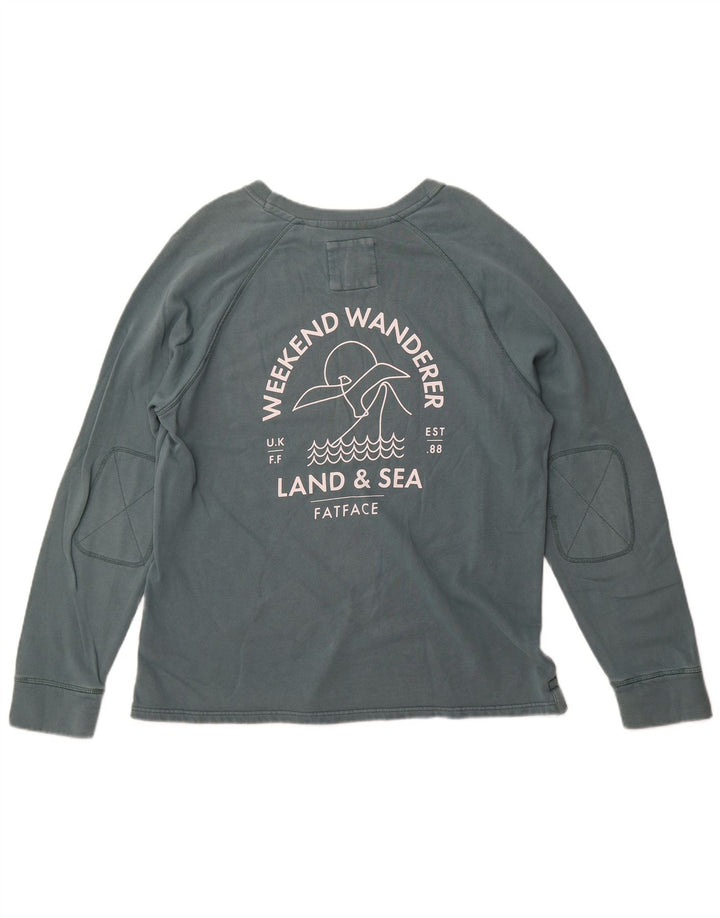 Fat Face Mens Graphic Sweatshirt Jumper Large Green Cotton