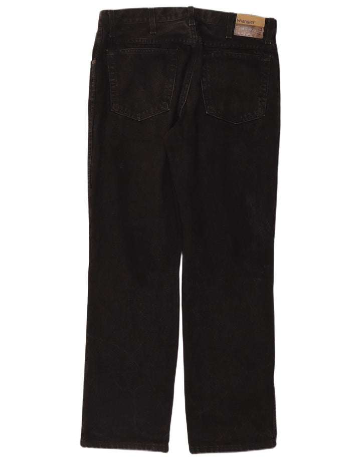 Wrangler Mens Regular Fit Straight Jeans W34 L32 Black Cotton