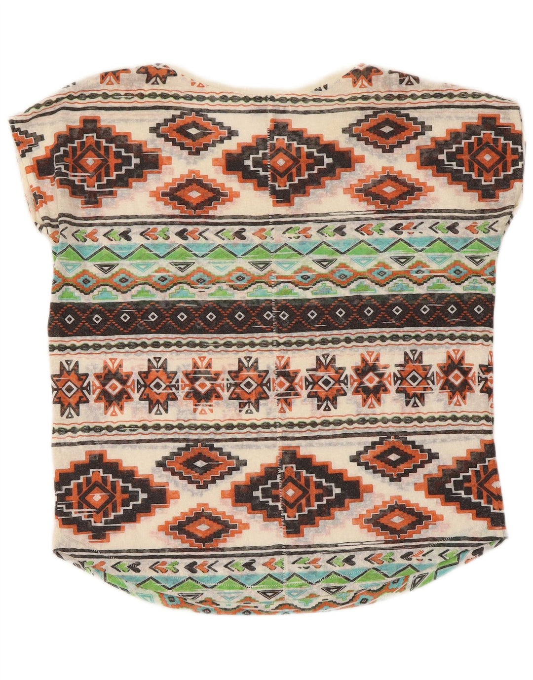 Zara Womens T-Shirt Top UK 14 Medium Multicoloured Geometric Polyester