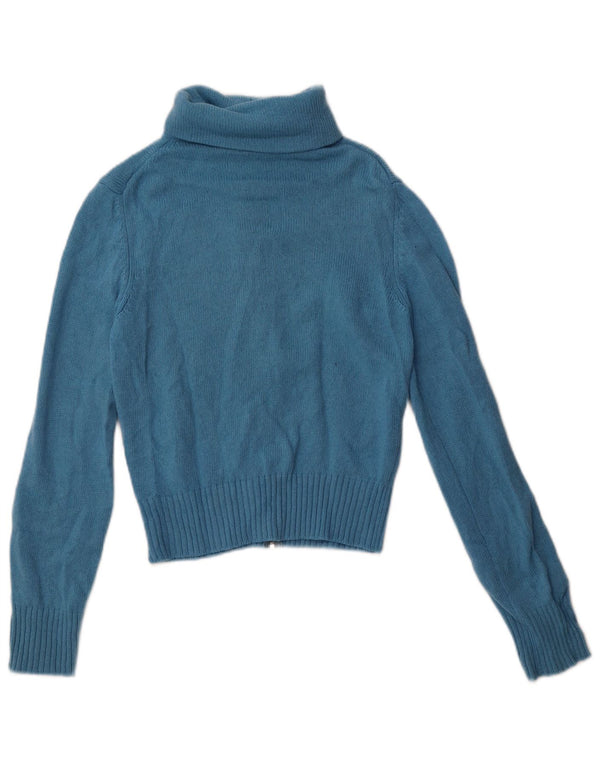 Benetton Womens Crop Cardigan Sweater UK 8 Small Blue
