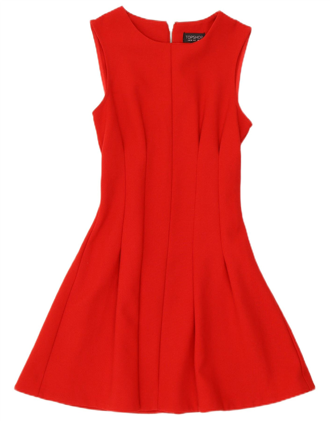 TOPSHOP Womens Sleeveless A-Line Dress UK 6 XS Red Polyester